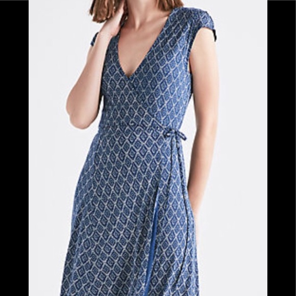 New Lucky Brand Blue Border Maxi Dress Size L - Picture 3 of 6